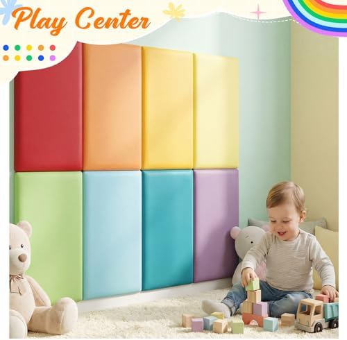 8 Pack Wall Padding Headboard 23.62" x 11.81" x 1.18" Rainbow Colors