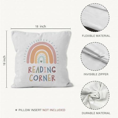 Reading Corner Throw Pillow Covers 18x18 Set of 2