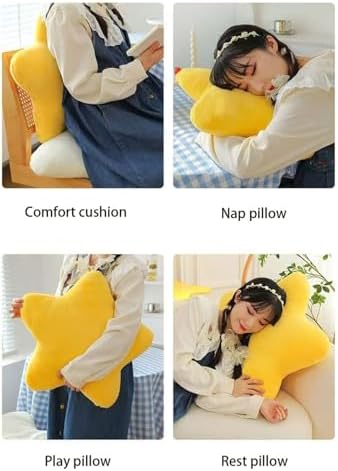 Star Pillow Cute Star Shaped Throw Pillow Plush Cushion for Bed Sofa Chair Room Decorative(Yellow,30cm)