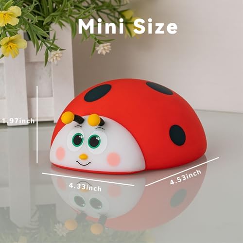 AVEKI Cute Ladybug Nightlight for Baby, Soft Silicone Night Light ﻿