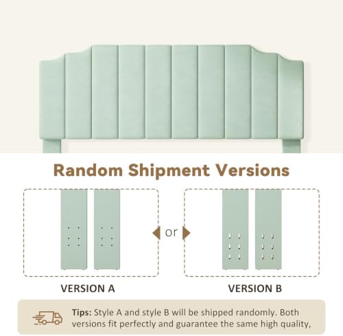 Befurtori King Size Headboard Only, Linen Wall Mount Headboard Sage Green