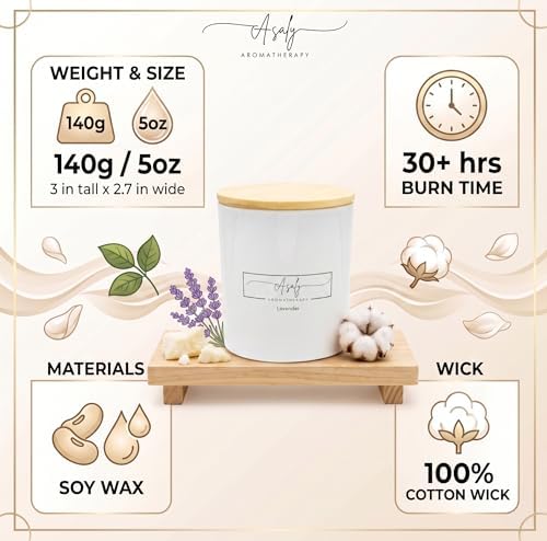 ASALY Luxury Lavender Candle & Reed Diffuser Gift Set for Women - Soy Wax Candle (30 Hr Burn) + Rose & Oud Reed Diffuser | Elegant Gift Box | Perfect for Birthday, Anniversary & Mother's Day