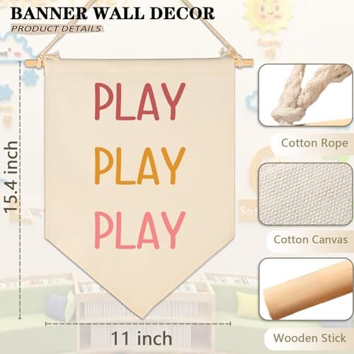 Play Play-Nursery Wall Flag Decor, Bedroom Decor,Playroom Sign, Decoration,Banner Pennant Gift for Newborn Boys Girls Kids,Baby Gift Shower for Baby Daguther Son,New Home Birthday Present