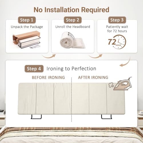 Queen Size Headboard Only-No Assembly Required, Beige