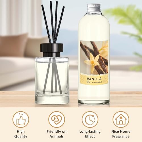 STRN Vanilla Reed Diffuser Oil Refill, Scented Diffuser with Stick 500ML
