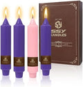 NJAO HOO Purple Advent Short Taper Candle 7 Inch Christmas Candlesticks Unscented Dripless Tapered Candle Set for Home Decor Party Dinner Candles, 4 Pack