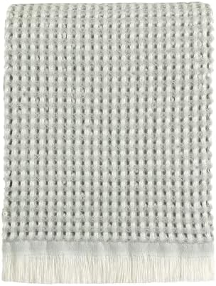 CREVENT Farmhouse Boho Knitted Throw Blanket for Couch Sofa Chair Bed Home Decoration, Soft Warm Cozy Light Weight for Spring Summer Fall (50''X60'' Waffle Green)