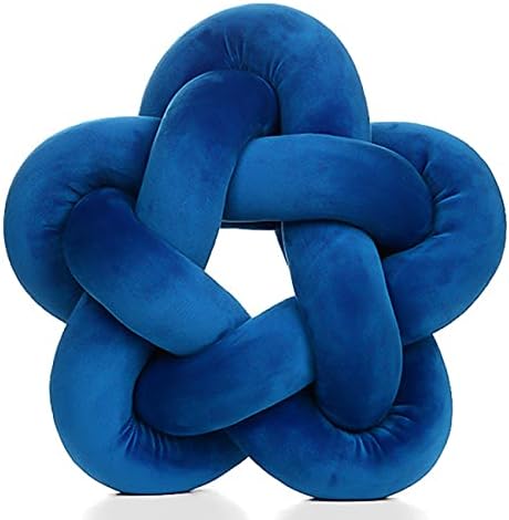 Knot Pillow Royal Blue Star Shaped Decorative Throw Pillow 12.59"