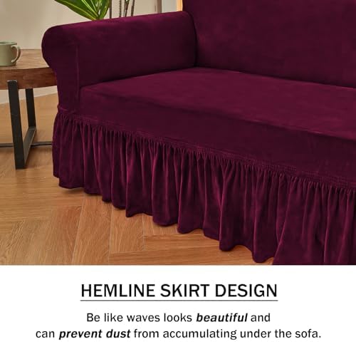 NICEEC Love Seat Couch Covers Loveseat Covers Universal Cover with Skirt