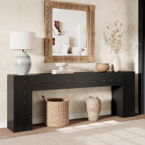 Epecoya Console Tables for Entry Way, Black Sofa Table 94.5-Inch