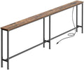 Huuger 78.7 Inch Console Table, Skinny Sofa Table with Charging Station