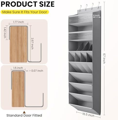 Mefirt XL Clear Over the Door Shoe Organizer for Closet Fit 25 Pairs