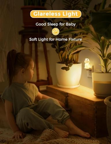 L LOHAS LED Plug in Night Light for Kids, 3D Cute Dinosaur Night Lights