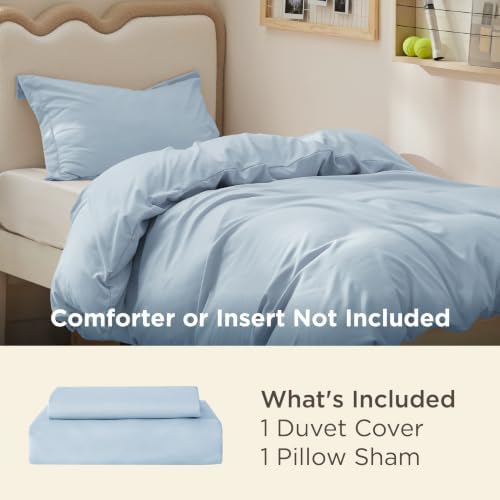 Bedsure Twin/Twin XL Duvet Cover, Double Brushed Bedding Set, Light Blue