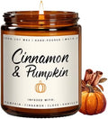 Cinnamon & Pumpkin Scented Candle – Fall Candles for Home Scented, Soy Candles for Home, 7 oz Cozy Pumpkin Candle for Women & Men, Autumn Décor & Holiday Gifts