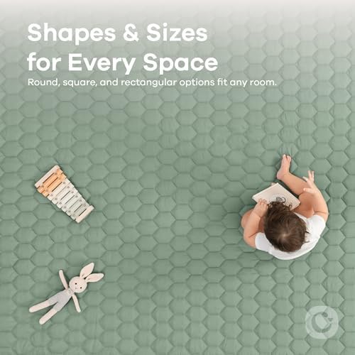 Comfy Cubs Round Kids Play Mat Small 36in Baby Floor Mat - Fern