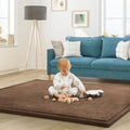 Baby Play Mat for Floor Nursery Rug Muscle Mat Area Rug Playroom Rug 79"x118" Playpen Mat Elastic Foam 1.3" Thick Crawling Mat for Babies,Toddlers, Infants, Kids,Chestnut