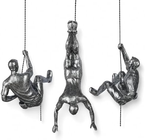 Large Set of 3 Climbing Men Wall Art Decor Sculpture,Nordic Modern Simplicity Decorative Wall Art, Climbing Man Sculptures,Home & Office Climber Gifts