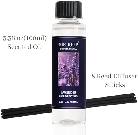 Airkeep Reed Diffuser Oil Refill/Cashmere Vanilla/3.38 oz / 1 Pack/Air Freshener & Aromatherapy Essential Oil Blend for Home Fragrance – Scented Refill Oil for Bathroom, Bedroom & Home Decor