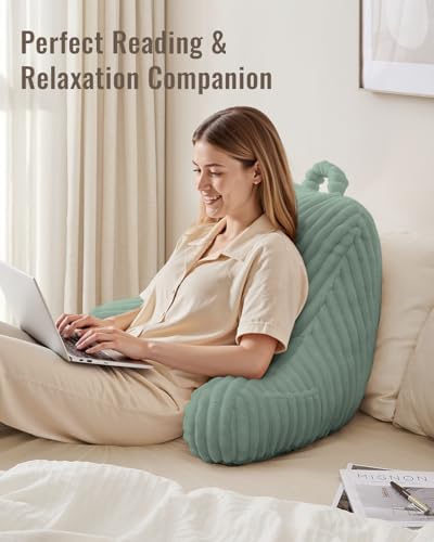 Blissful Diary Reading Pillow for Bed, Backrest Pillow, Mint Green
