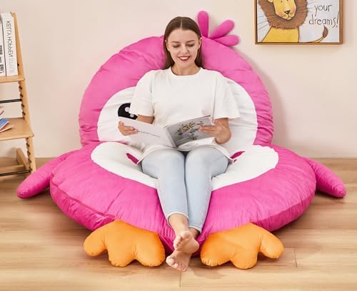 Hobestluk Bean Bag Chairs for Adults Bean Bag Cute Floor Cushions Pink