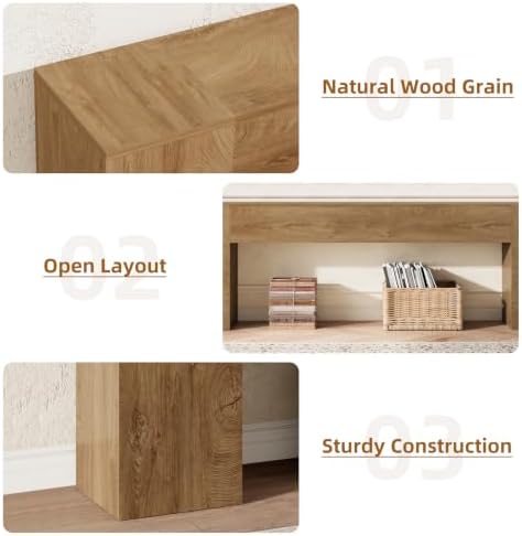 Epecoya 94.5-Inch Console Tables for Entry Way, Natural Oak Brown