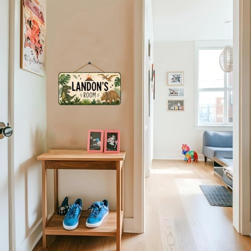 Custom Door Sign African Animals Jungle Safari Dinosaur Bedroom Door Hanger for Kids Nursery Wall Plaques