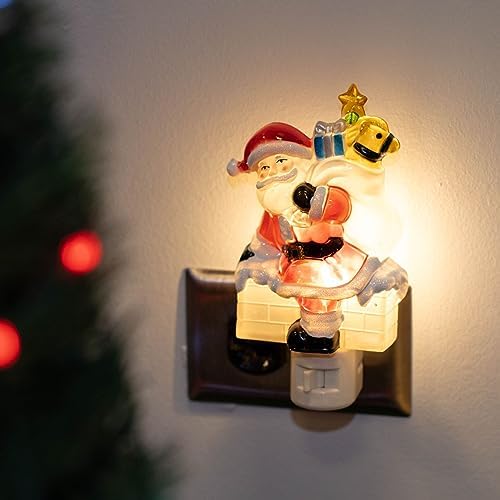 Novelty Lights Santa Claus Christmas Decoration Night Light, Swivel Plug