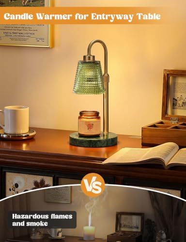 Marble Green Candle Warmer Lamp with Timer Home Decor Gifts for Women