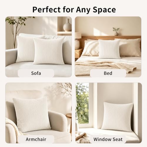 2 Pack 18 x 18 Decorative Throw Pillows with Insert Included