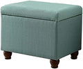 Spatial Order 22" Medium Rectangular Storage Ottoman - Aqua Linen