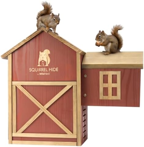 WildYard Squirrel House for Outside - Cedar, Dual Chamber with Ladder