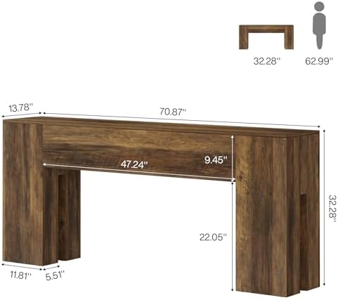 Tribesigns 71-Inch Long Console Table for Entryway, Farmhouse Sofa Console
