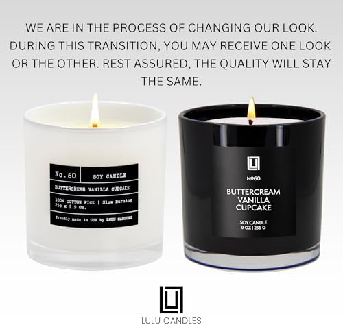 Lulu Candles | Buttercream Vanilla Cupcake | Luxury Scented Soy Jar Candle | Hand Poured in The USA | Highly Scented & Long Lasting (9 Oz.)