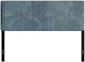 Twin Corduroy Velvet Upholstered Adjustable Headboard, Light Blue