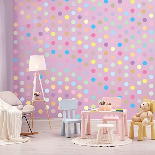 Zonon 240 Pcs 2 Inch Colored Polka Dots Wall Decals, Watercolor