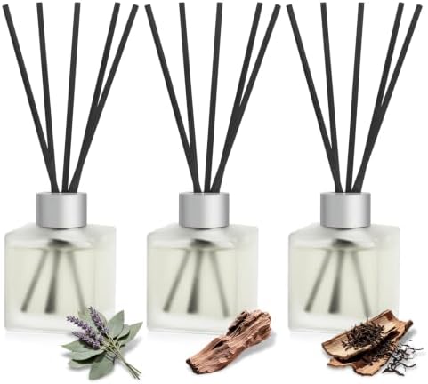 Reed Diffuser Set of 3, Long-Lasting Woody Home Fragrance