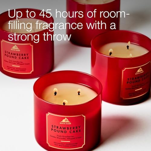 Bath & Body Works 3-Wick Candle, Strawberry Pound Cake, 2 Pack