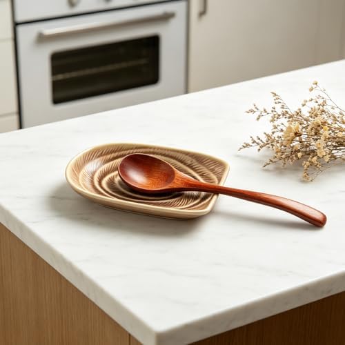 Ceramic Spoon Rest, Utensil Rest for Stove, Counter & Coffee Bar