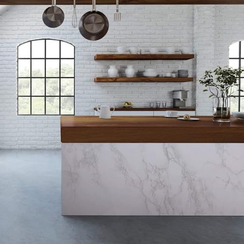 Marble Contact Paper White Peel and Stick Wallpaper for Kitchen Countertop