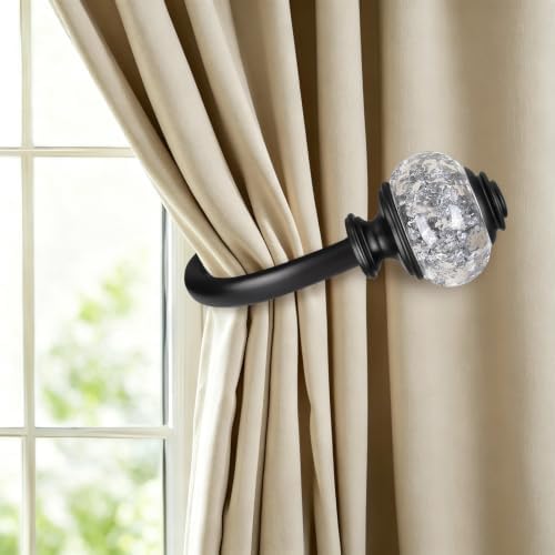 USFOOK Black Curtain Holdbacks, Decorative Drapery Tiebacks, 2 Pack/1 Pair