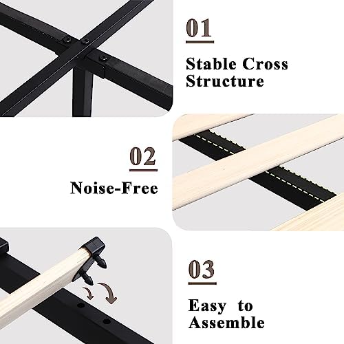 Feonase Upholstered Full Size Bed Frame with 4 Storage Drawers, Charging Station and Tufted Wingback Storage Headboard, No Box Spring Needed, Easy Assembly, Beige