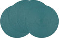 SHACOS Round Placemats Set of 4 Woven Braided Table Placemats 15 inch Circle Place Mats Washable Non Slip Table Mats for Home Wedding Party, Teal Green