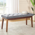 kinmars Tufted Entryway Bench for Bedroom End of Bed, 42.5", Grey