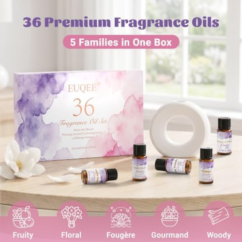 EUQEE Top 36 Scents Fragrance Oil Set for Diffuser for Home
