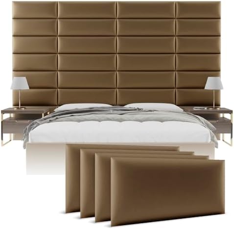 Vänt Wall Mounted Headboard Panels, Queen/Full, Metallic Gold