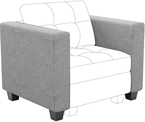 Belffin Armrest Module for Modular Sectional Sofa Couch Side Armrest for Sectional Modular Sofa Fabric Light Grey