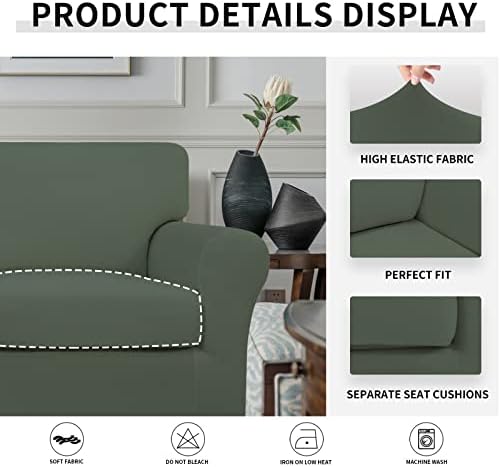 Easy-Going 2 Pieces Stretch Sofa Slipcover for Armchair Washable