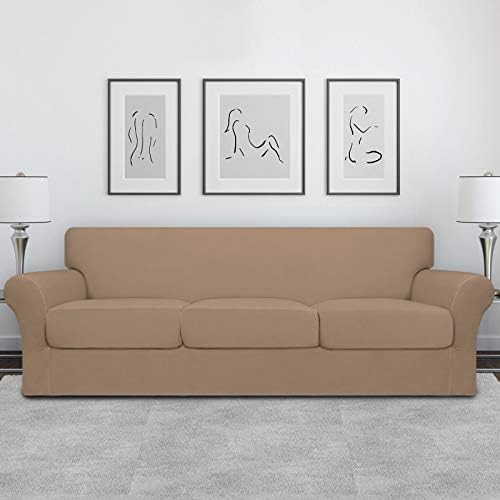 Easy-Going 4 Pieces Oversized Stretch Couch Cover for Dogs Washable