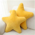 Star Shaped Throw Pillows Set of 2,Cute Plush Decorative Pillows with Fluffy Faux Rabbit Fur, Soft Star Cushion for Sofa Couch Bed Living Room Bedroom Home Decor (Yellow, 15.7")